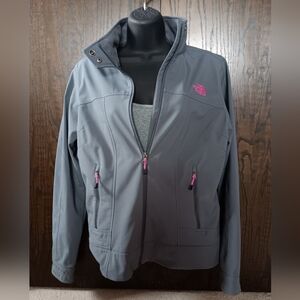 The North Face Women's Gray and Pink Windbreaker